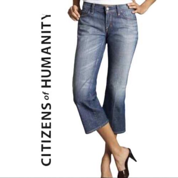 EUC Citizens of Humanity #063 Kelly Stretch Cropped Jeans Size 28 Waist - Picture 1 of 7